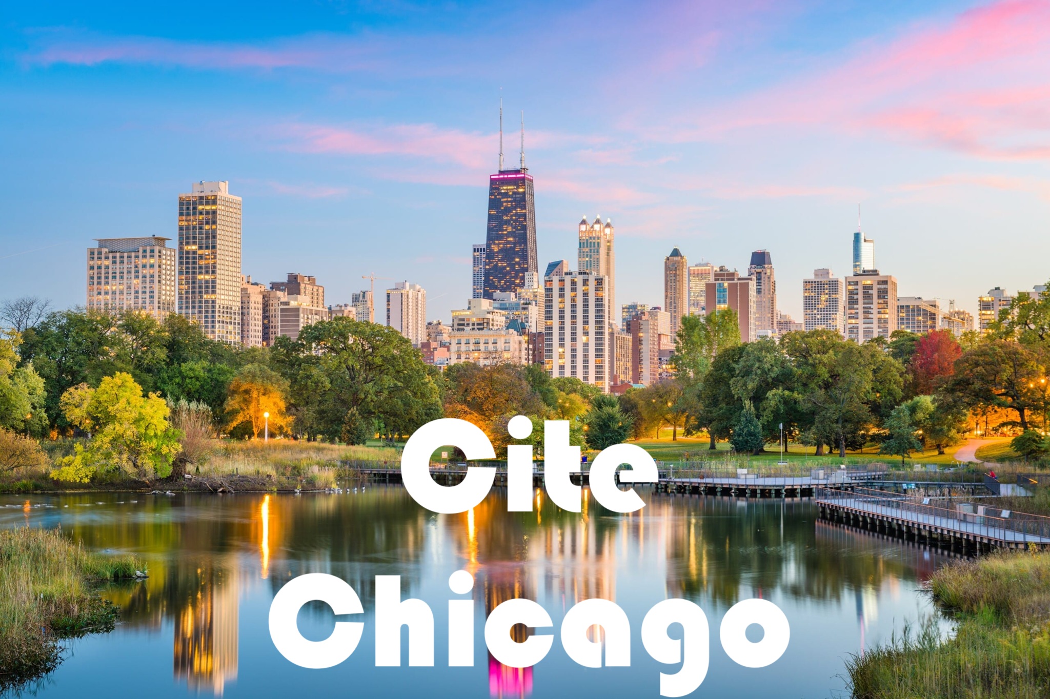 Chicago Skyline View from Cité